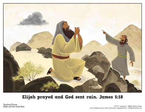 Elijah And The Great Rain Teaching Picture Childrens Bible