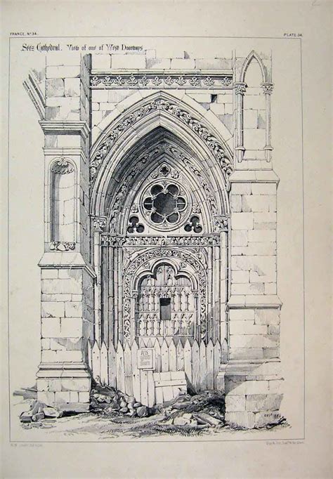 Old Cathedral Gothic Architecture Drawing Architecture Sketch