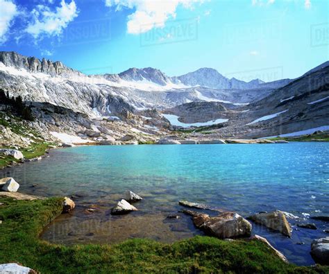 Usa California Sierra Nevada Mountains A Glacier Lake In The High