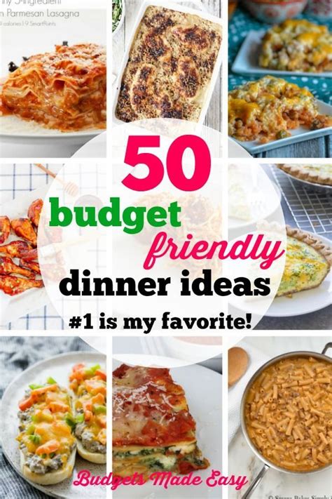 50 Budget Friendly Dinner Ideas | Budget friendly dinner ...