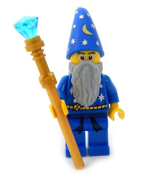 New Lego Merlin Minifig Wizard Figure King Arthur Castle Minifigure