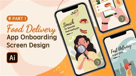 Onboarding Screen Ui Design Food Delivery App Part 1 Adobe