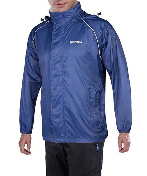 Rain Jacket For Men Packable Hideaway Hooded Reflective Water Repellent