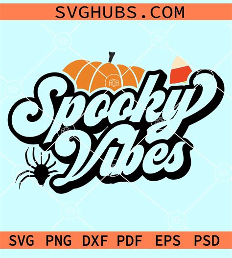 Spooky vibes svg, Retro Halloween svg, Pumpkin Svg, Halloween svg