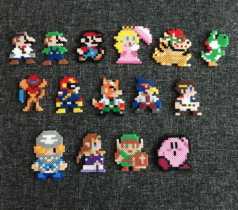 Hama Beads Mario Characters Super Mario Bros Main Characters Made With