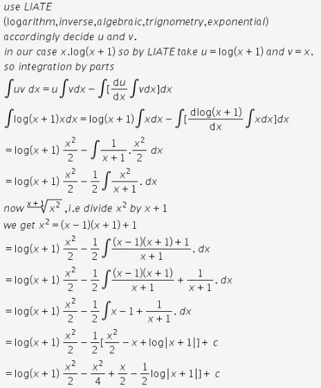 Integration X Logx 1 Dx Explain In Great Detail And Give Full