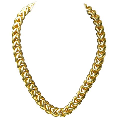 18 Karat Solid Gold Ladies Chain Necklace By Wempe 123 Grams For Sale