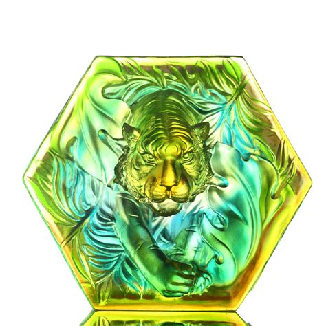 Crystal Animal Sculpture Tiger Figurines Liuli Crystal Art Singapore
