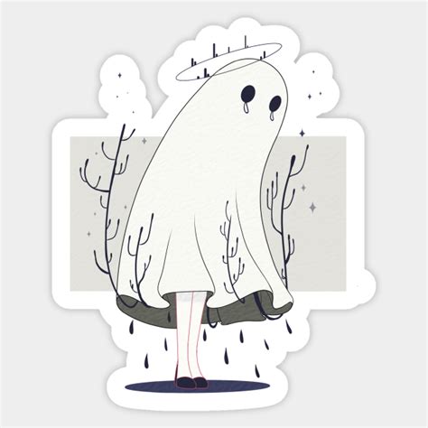 Ghost Aesthetic Sticker Teepublic