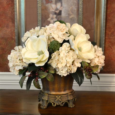Select from our huge collection of silk flowers including silk magnolia, tulips, orchids & daisy flowers and artificial gerbera daisies at wholesale price. Burgundy and Cream Grande Silk Floral Centerpiece AR339 ...