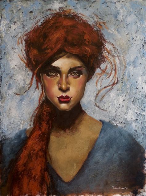 Redhead Girl Oil Painting By Tatiana Siedlova