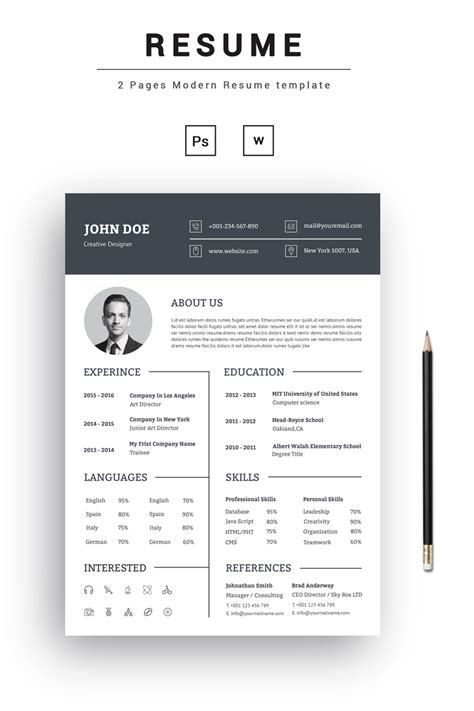 Download free resume templates for microsoft word. John Doe Creative Resume Template #73545