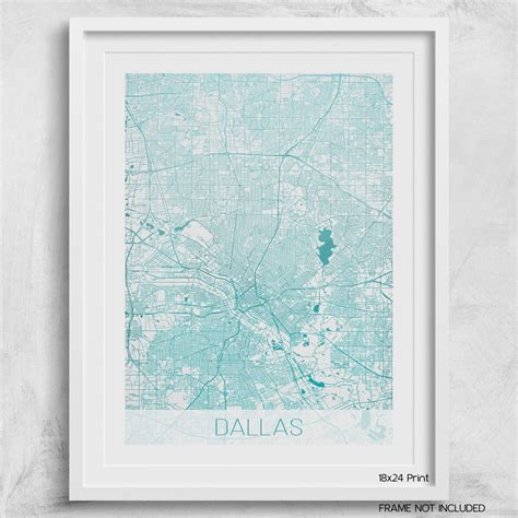 Dallas City Map Print Poster Blueprint Architect Dallas Texas Etsy