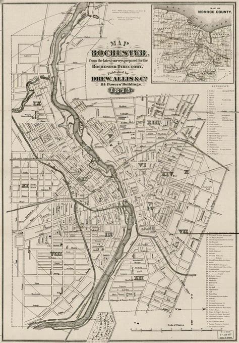 Rochester Map 1872 Vintage Rochester Rochester Poster Map Of