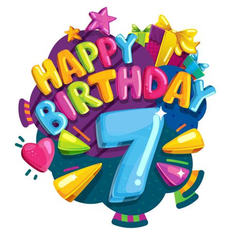 Happy 7th Birthday Illustrations Royalty Free Vector Graphics And Clip