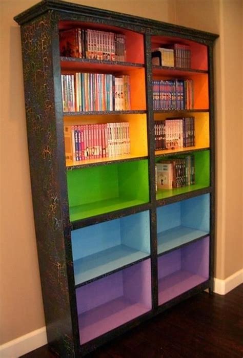 15 Inspirations Colored Bookcases