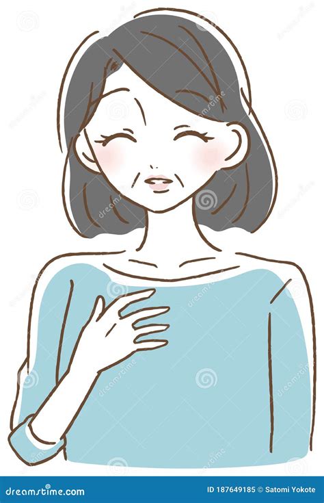 Illustration Of A Happy Middle Aged Woman Stock Vector Illustration