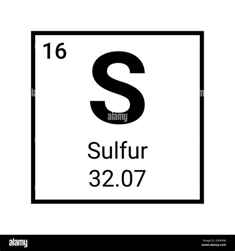 Sulfur Atom Element Periodic Table Icon Vector Sulfur Symbol Chemistry