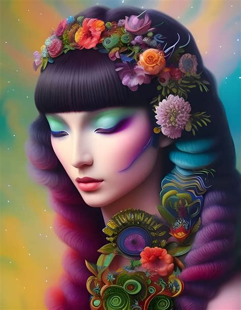 🌼woman and flowers🌸 ai generated artwork nightcafe creator