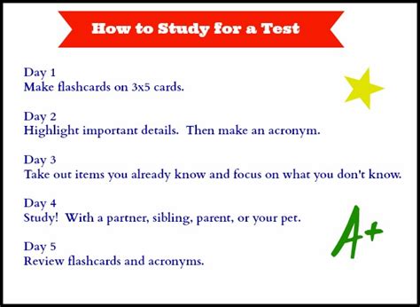 How To Study For A Test With Printable
