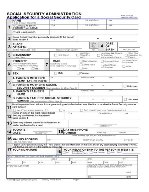 Application For A Social Security Card Free Download