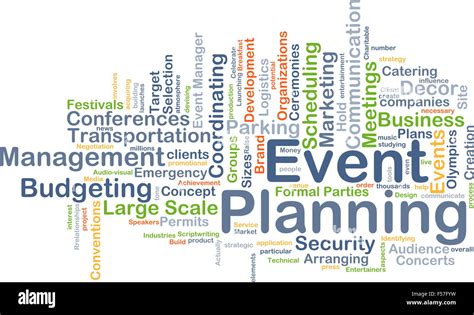 Background Concept Wordcloud Illustration Of Event Planning Stock Photo