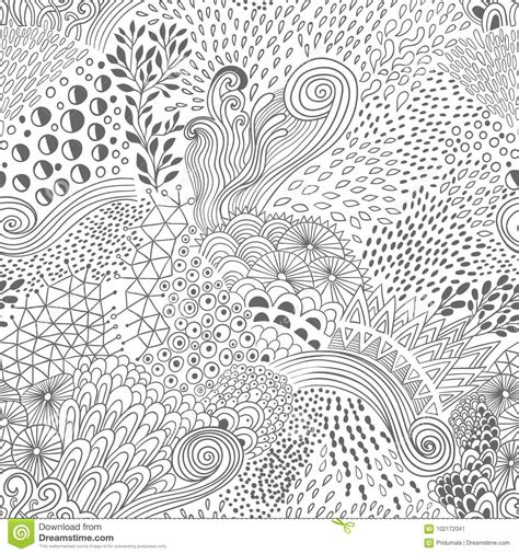 Vector Organic Seamless Abstract Background Botanical Motif Freehand