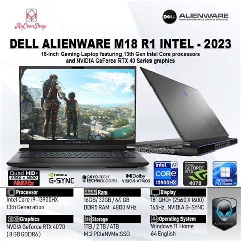 Jual Dell Alienware M18 R1 I9 13900hx 16gb Ram 1tb Ssd Rtx 4070 8gb