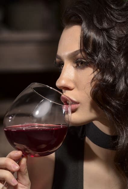 Premium Photo Beautiful Young Girl With Glass Of Wine