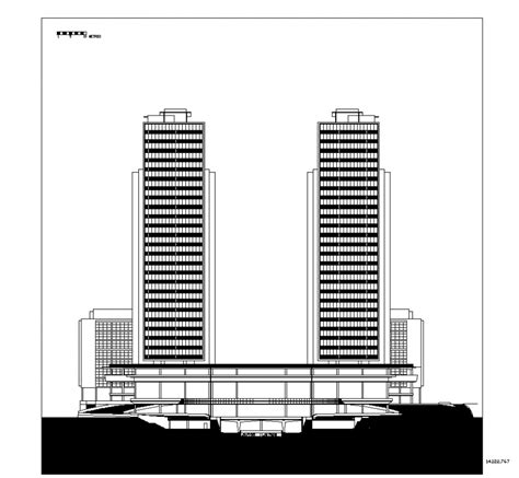 High Rise Building Elevation Design With Architecture Detail Dwg File Cadbull
