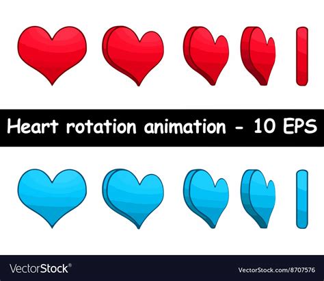 Heart Rotation Animation Royalty Free Vector Image