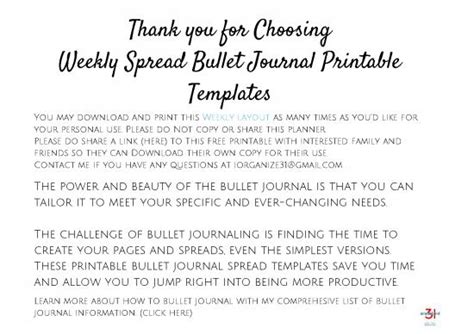Journal Pdf Bullet Journal Weekly Spread Free Printable