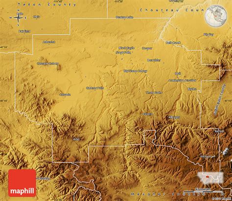 Cascade county, mt, usa information. Physical Map of Cascade County