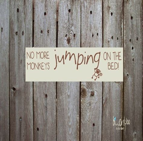 Items Similar To No More Monkeys Jumping On The Bed Vinyl Decor Board