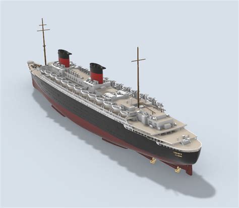 Ss Liberte Ocean Liner 1950 Full And Waterline Printable Model 3d