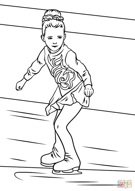 Girl Ice Skater Coloring Page Free Printable Coloring Pages