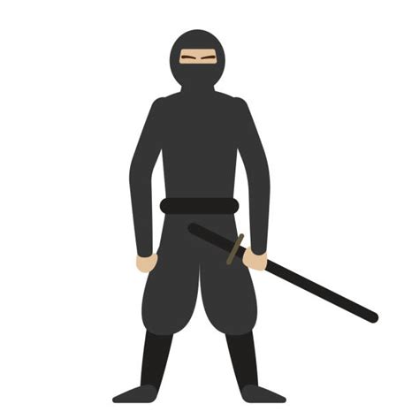 Silhouette Of The How To Draw A Ninja Warrior Illustrations Royalty