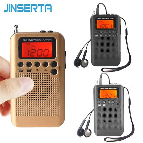 Jinserta Lcd Digital Amfm Pocket Radio Portable Mini Speaker With