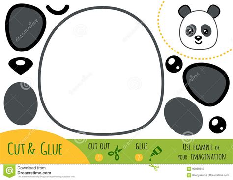 Juego De Papel Para Los Niños Panda De La Educación Ilustración Del