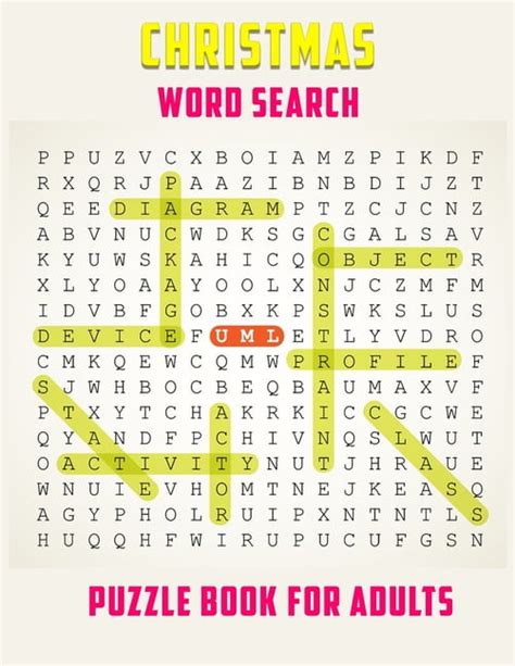 Christmas Word Search Puzzle Book For Adults A Unique Large Print