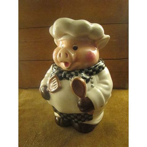 Fat chef cookie jar hold treats for kids of all ages. Happy Pig Chef Cookie Jar Pig Cook Cookie Jar by Mercuries | Etsy | Cookie jars vintage, Happy ...