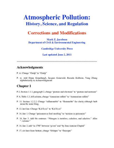 Pdf Atmospheric Pollution History Science And Regulation