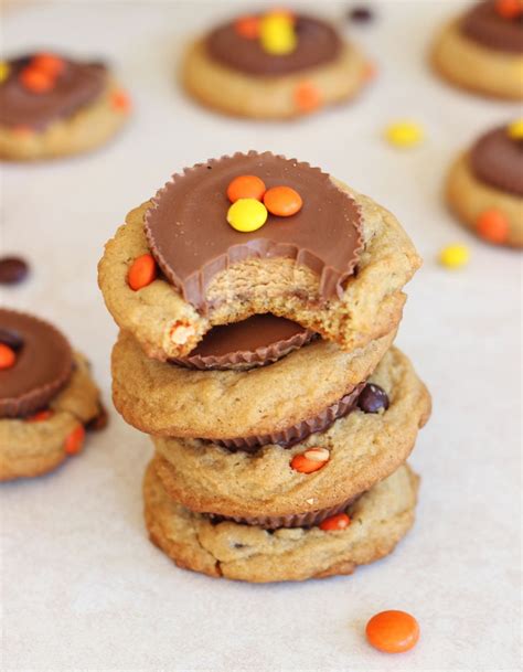 Simple ingredients and easy to make with a few steps makes these even more fun to make. Peanut Butter Cup Cookies