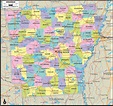 Detailed Map of Arkansas Cities, Counties and Roads - Ezilon Maps