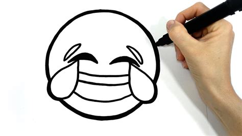 Como Dibujar Un Emoji De Cara Llorando De Risa Dibujar Emojis Youtube