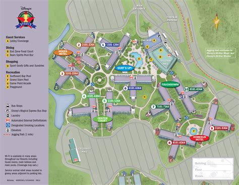 Área de hoteles del parque temático disney's animal kingdom. All Star Sports Resort Map | KennythePirate.com