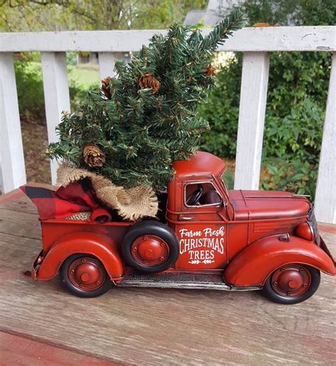 Red Truck Personalized Red Truck Christmas Decor Red Truck Decor