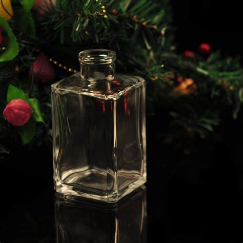 square glass bottle for fragrance,transparent perfume bottles, square ...