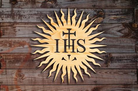 Society Of Jesus Ihs Wooden Wall Decor Decoration Sign Etsy