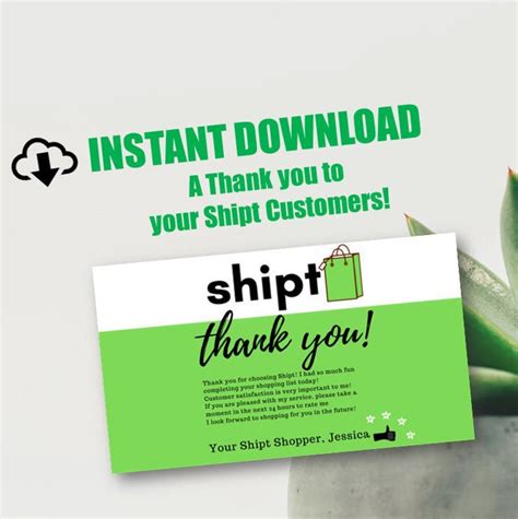 Shipt Thank you 50 Printable Business Cards Shipt thank you | Etsy